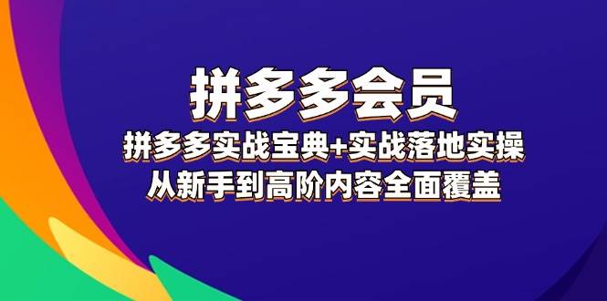 拼多多 会员，拼多多实战宝典+实战落地实操，从新手到高阶内容全面覆盖网创吧-网创项目资源站-副业项目-创业项目-搞钱项目创业吧