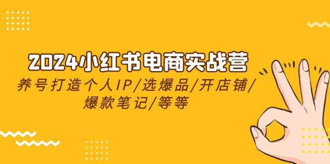2024小红书电商实战营，养号打造IP/选爆品/开店铺/爆款笔记/等等（24节）网创吧-网创项目资源站-副业项目-创业项目-搞钱项目创业吧
