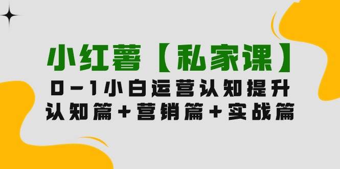 小红薯【私家课】0-1玩赚小红书内容营销，认知篇+营销篇+实战篇（11节课）网创吧-网创项目资源站-副业项目-创业项目-搞钱项目创业吧