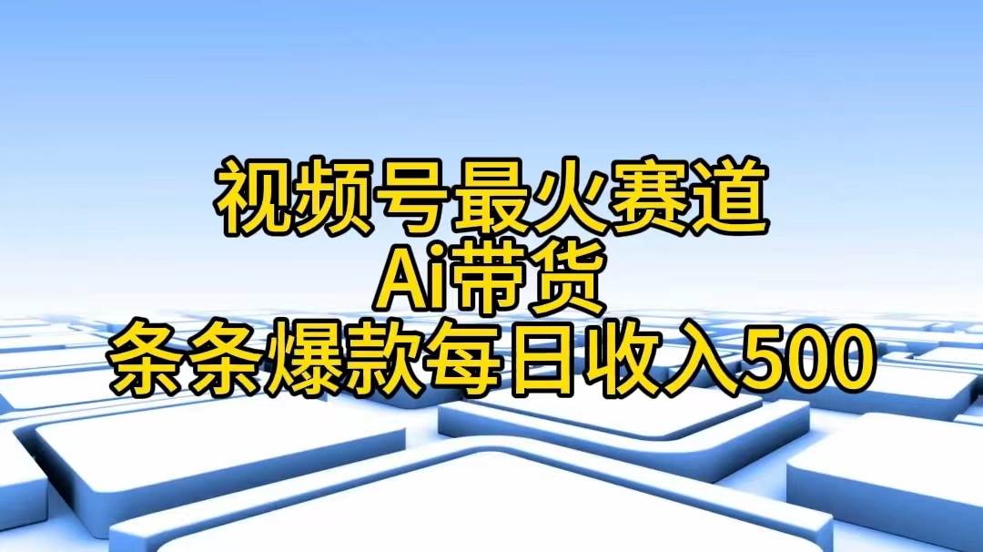 视频号最火赛道——Ai带货条条爆款每日收入500网创吧-网创项目资源站-副业项目-创业项目-搞钱项目创业吧