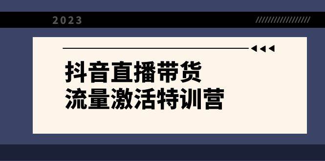 抖音直播带货-流量激活特训营，入行新手小白主播必学（21节课+资料）网创吧-网创项目资源站-副业项目-创业项目-搞钱项目创业吧