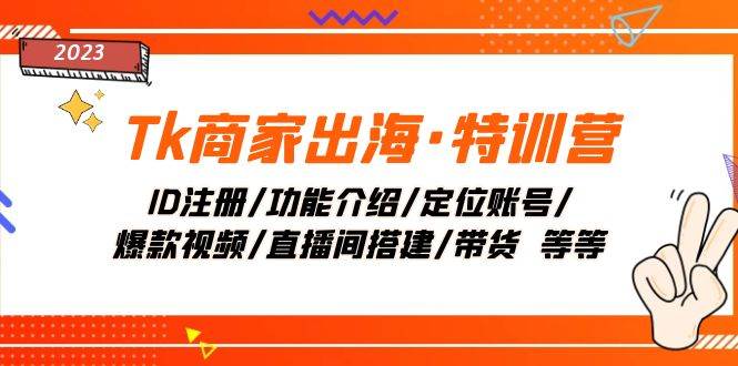 Tk商家出海·特训营：ID注册/功能介绍/定位账号/爆款视频/直播间搭建/带货网创吧-网创项目资源站-副业项目-创业项目-搞钱项目创业吧