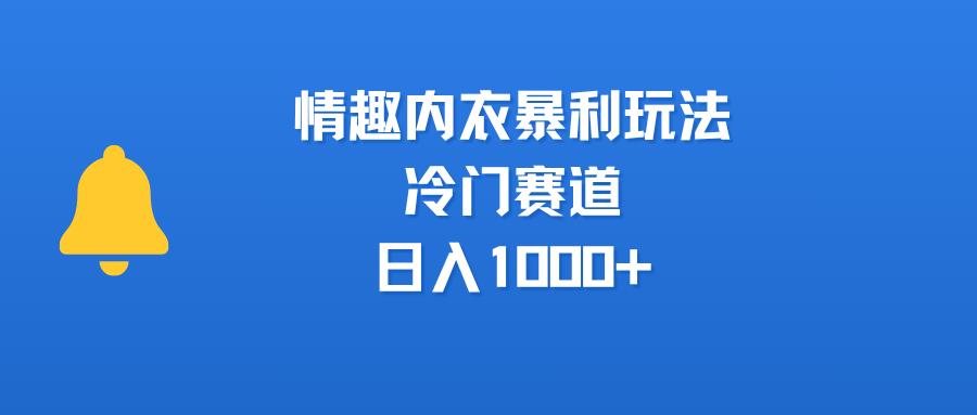 情趣内衣暴利玩法，冷门赛道，日入1000+网创吧-网创项目资源站-副业项目-创业项目-搞钱项目创业吧