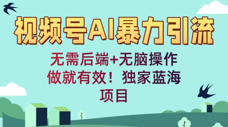 视频号AI暴力引流：无需后端+无脑操作，做就有效！独家蓝海项目网创吧-网创项目资源站-副业项目-创业项目-搞钱项目创业吧