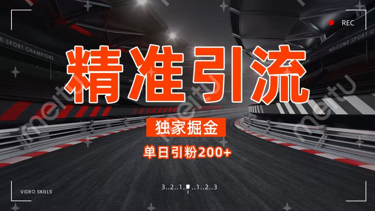 独家野路子精准引流 每日200+网创吧-网创项目资源站-副业项目-创业项目-搞钱项目创业吧