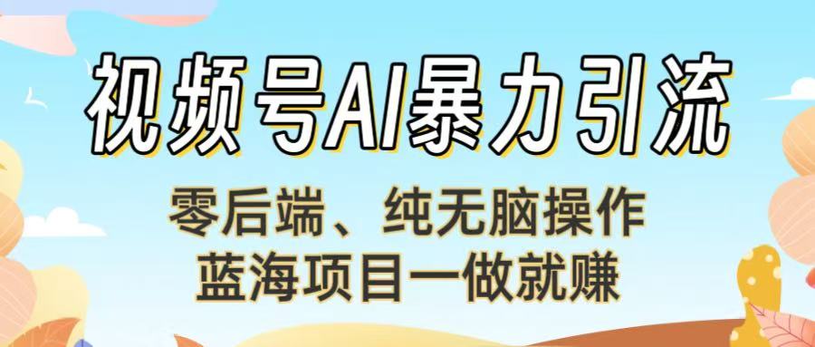 视频号AI暴力引流：零后端、纯无脑操作，蓝海项目一做就赚！【下面那个链接失效了】网创吧-网创项目资源站-副业项目-创业项目-搞钱项目创业吧