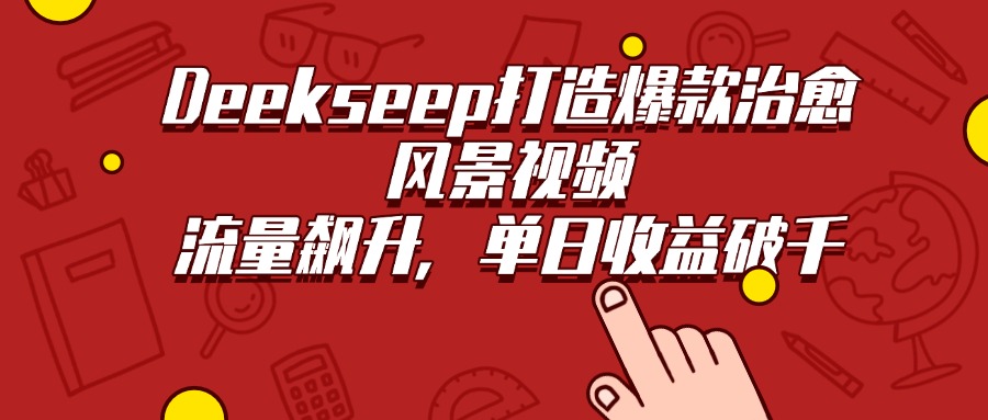 Deekseep打造爆款治愈风景视频，流量飙升，单日收益破千网创吧-网创项目资源站-副业项目-创业项目-搞钱项目创业吧