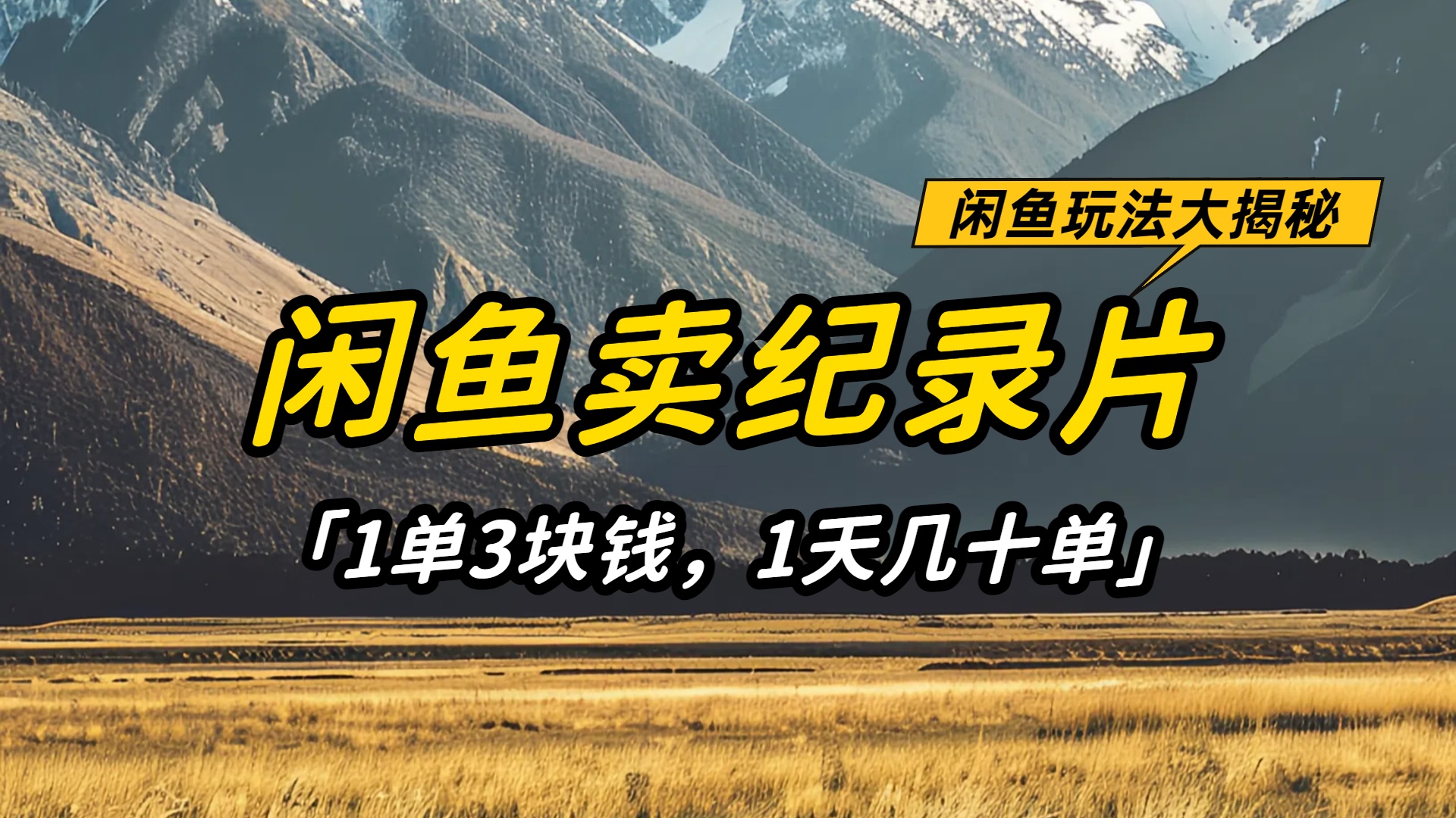 闲鱼卖纪录片1单3块钱,1天几十单,项目稳定有潜力网创吧-网创项目资源站-副业项目-创业项目-搞钱项目创业吧