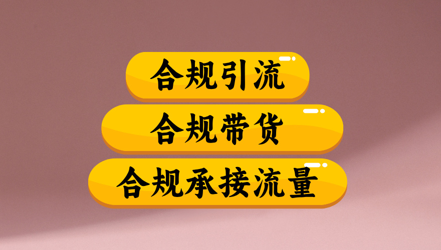 合规引流、合规并且高效地做带货、合规承接流量（揭秘）网创吧-网创项目资源站-副业项目-创业项目-搞钱项目创业吧
