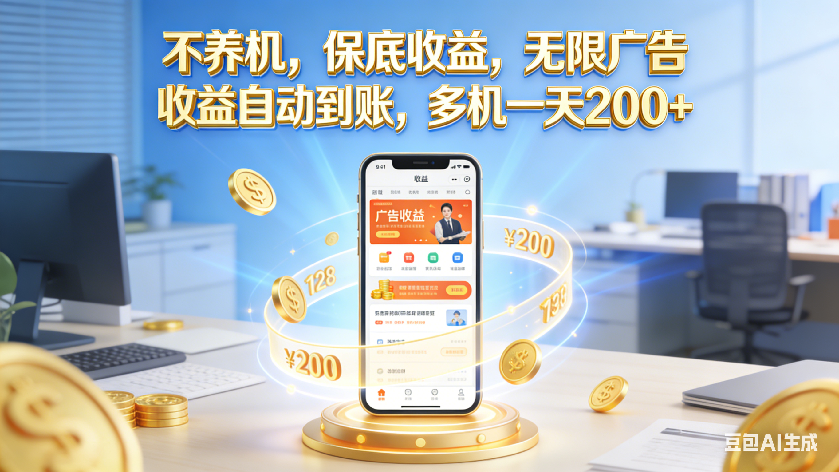 不养机，保底收益，无限广告，收益自动到账，多机一天200+网创吧-网创项目资源站-副业项目-创业项目-搞钱项目创业吧