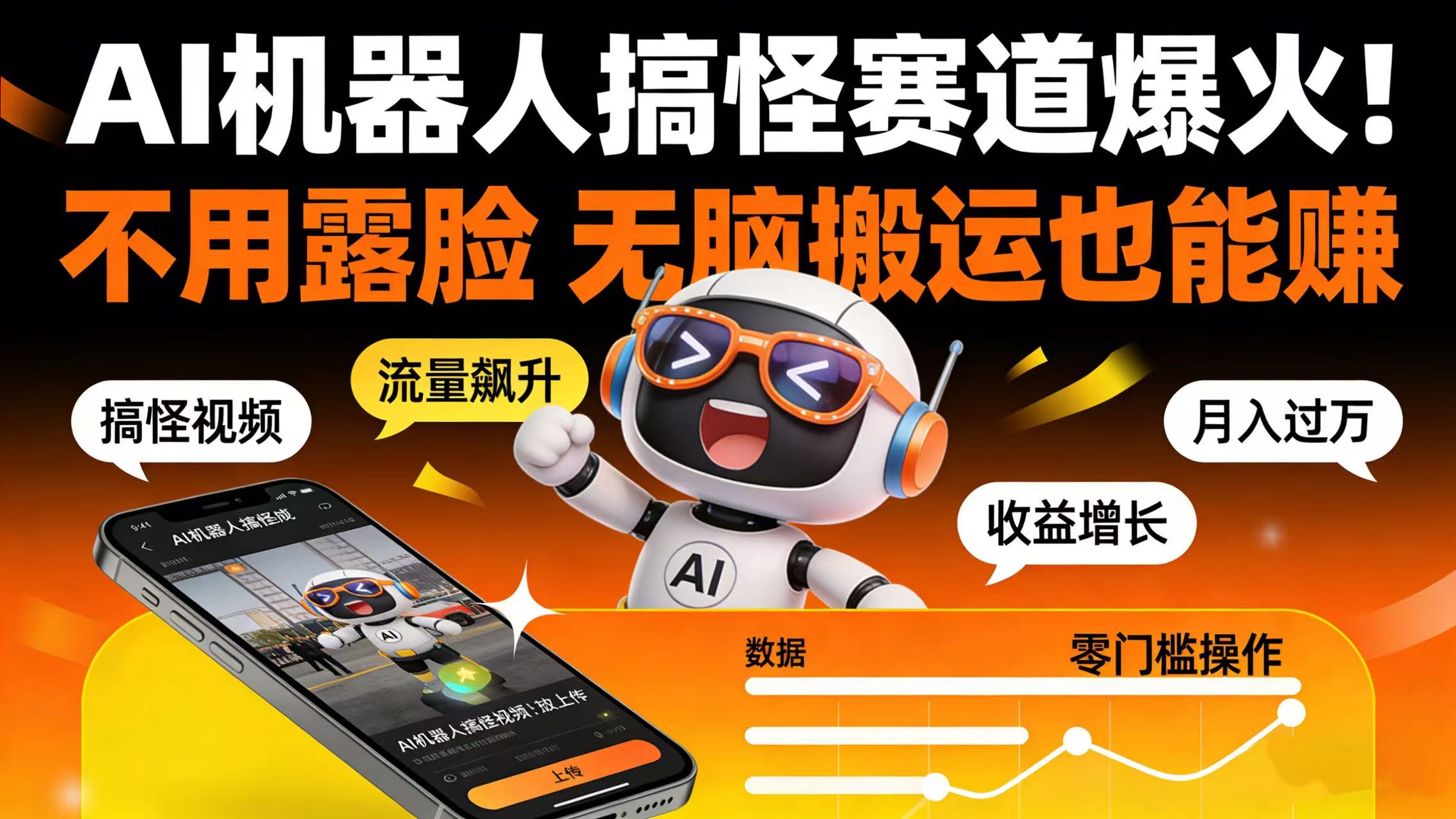 AI 机器人搞怪赛道爆火！不用露脸 无脑搬运也能赚网创吧-网创项目资源站-副业项目-创业项目-搞钱项目创业吧